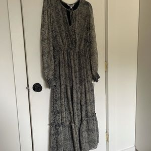 Walter Baker Grey Leopard Print Maxi Dress